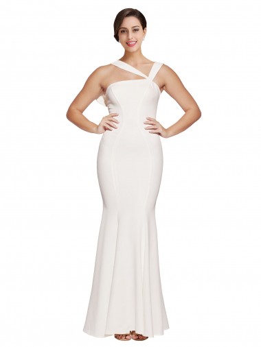 Stretch Crepe Sheath Long Sleeveless Low Back Prom Dresses Glasgow