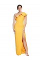 Stretch Crepe Sheath Long Sleeveless High Slit Prom Dresses Glasgow