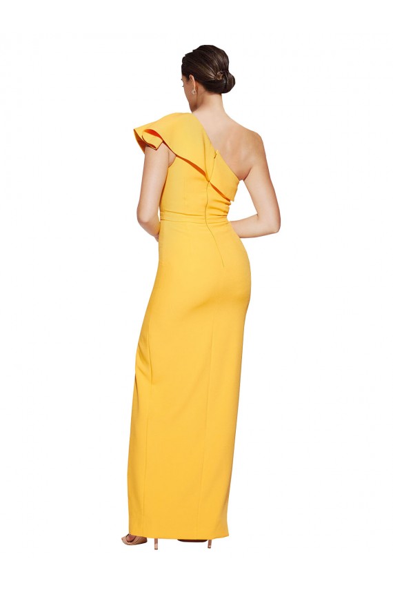 Stretch Crepe Sheath Long Sleeveless High Slit Prom Dresses Glasgow