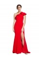 Stretch Crepe Sheath Sweep Train Sleeveless High Slit Prom Dresses Glasgow