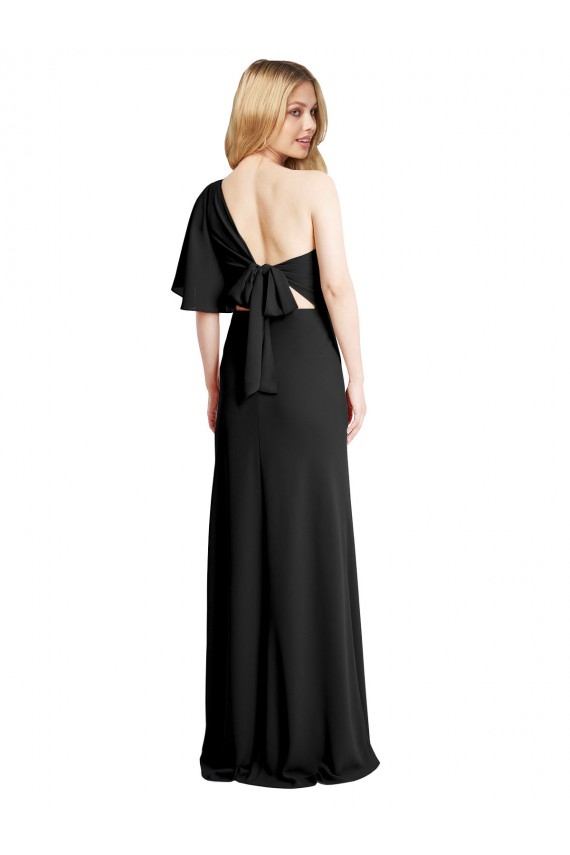 Stretch Crepe Sheath Long Flutter Sleeves Formal Evening Gown / Prom Dress / Bridesmaid Dress Glasgow