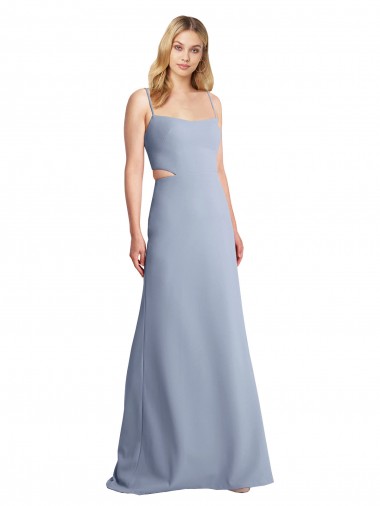 Stretch Crepe A-Line Long Sleeveless Open Back Prom Dress / Bridesmaid Dress Glasgow