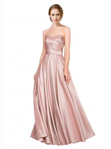 Stretch Satin A-Line Long Sleeveless Low Back Black Tie Evening Gown / Prom Dress / Bridesmaid Dress Glasgow