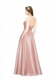 Stretch Satin A-Line Long Sleeveless Low Back Black Tie Evening Gown / Prom Dress / Bridesmaid Dress Glasgow