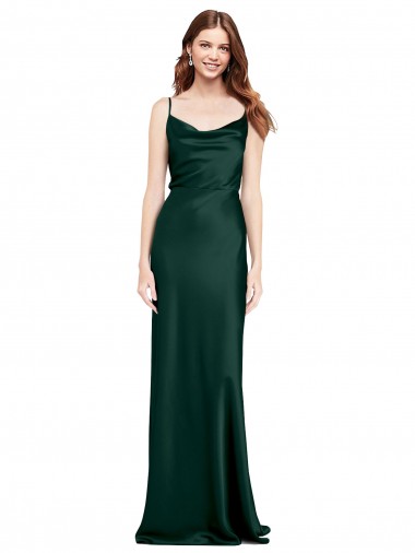 Stretch Satin Sheath Long Sleeveless V-Back Black Tie Evening Gown / Prom Dress / Bridesmaid Dress Glasgow