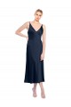 Stretch Satin A-Line Midi Length Sleeveless V-Back Formal Evening Gown / Prom Dress / Bridesmaid Dress Glasgow