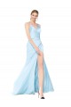 Stretch Satin Mermaid Mermaid Sleeveless Light Sky Blue Formal Evening Gown / Prom Dress / Bridesmaid Dress Glasgow