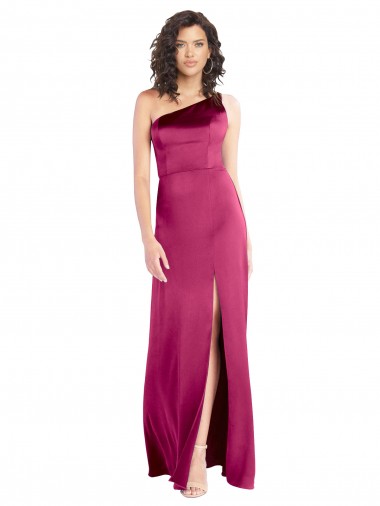 Stretch Satin A-Line Long Sleeveless Open Back Fuchsia Prom Dresses Glasgow