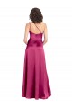 Stretch Satin A-Line Long Sleeveless Open Back Fuchsia Prom Dresses Glasgow