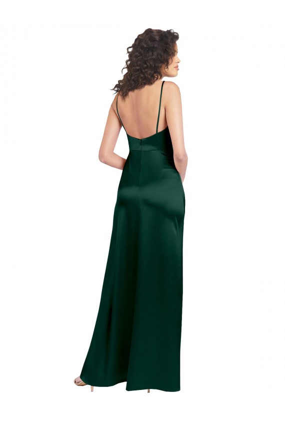 Stretch Satin A-Line Long Sleeveless Open Back Formal Evening Gown / Prom Dress / Bridesmaid Dress Glasgow