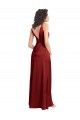 Stretch Satin A-Line Long Sleeveless V-Back Formal Dress / Bridesmaid Dress Glasgow