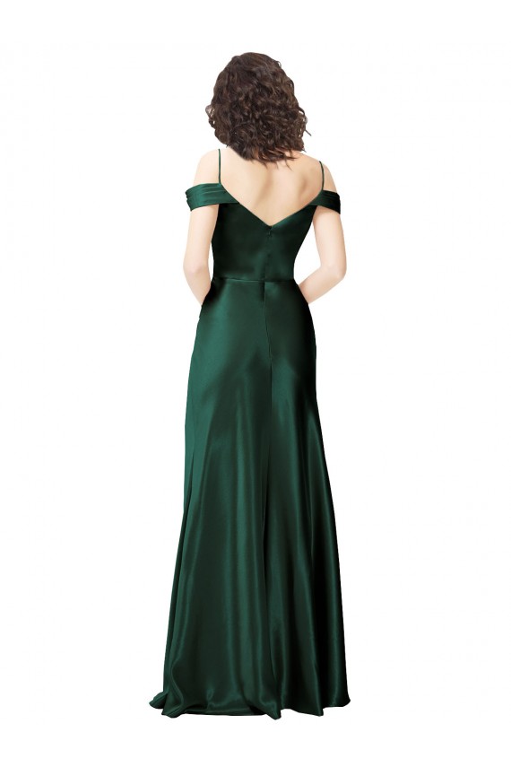 Stretch Satin A-Line Long Sleeveless V-Back Formal Evening Gown / Prom Dress / Bridesmaid Dress Glasgow