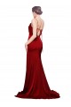 Stretch Satin Sheath Sweep Train Sleeveless Criss Cross Back Black Tie Evening Gown / Prom Dress / Bridesmaid Dress Glasgow