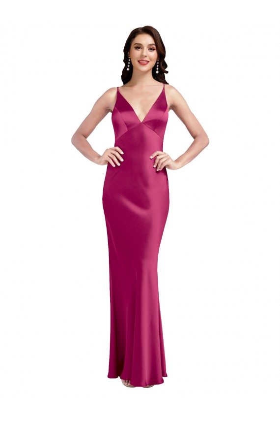 Stretch Satin A-Line Sleeveless Fuchsia Formal Evening Gown / Prom Dress / Bridesmaid Dress Glasgow