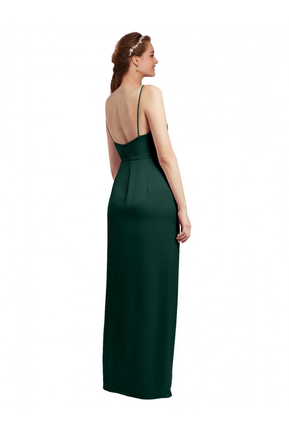 Stretch Satin Column Long Sleeveless Low Back Formal Evening Gown / Prom Dress / Bridesmaid Dress Glasgow