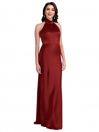 Stretch Satin A-Line Long Sleeveless Backless Black Tie Evening Gown / Prom Dress / Bridesmaid Dress Glasgow
