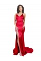 Stretch Satin Mermaid Long Sleeveless Low Back Red Prom Dresses Glasgow