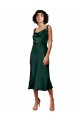 Stretch Satin Sheath Midi Length Sleeveless Black Tie Evening Gown / Prom Dress / Bridesmaid Dress Glasgow