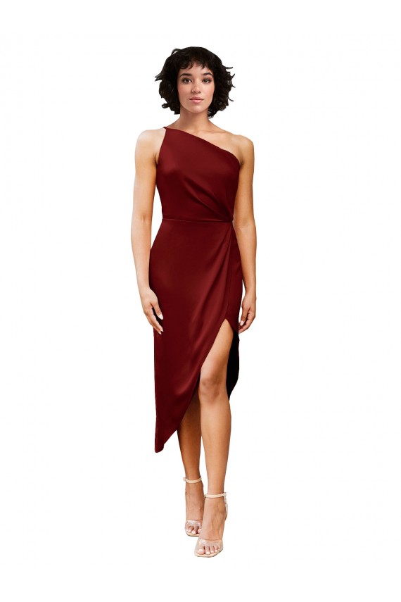 Stretch Satin Sheath Sheath Sleeveless Burgundy Black Tie Evening Gown / Prom Dress / Bridesmaid Dress Glasgow