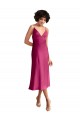 Stretch Satin A-Line Midi Length Sleeveless Low Back Formal Evening Gown / Prom Dress / Bridesmaid Dress Glasgow