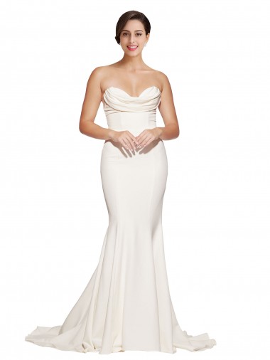 Stretch Satin Mermaid Sweep Train Sleeveless Low Back Formal Evening Gown / Prom Dress / Bridesmaid Dress Glasgow