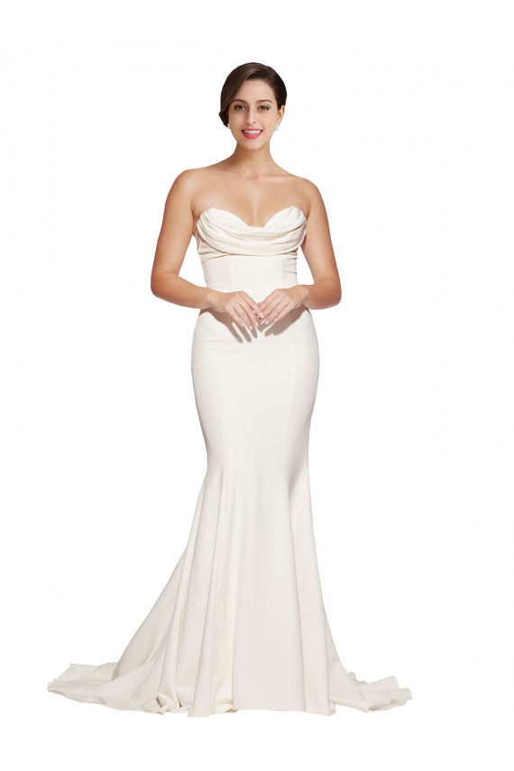 Stretch Satin Mermaid Sweep Train Sleeveless Low Back Formal Evening Gown / Prom Dress / Bridesmaid Dress Glasgow