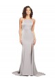 Stretch Satin A-Line Sweep Train Sleeveless Low Back Formal Evening Gown / Prom Dress / Bridesmaid Dress Glasgow