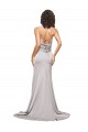 Stretch Satin A-Line Sweep Train Sleeveless Low Back Formal Evening Gown / Prom Dress / Bridesmaid Dress Glasgow