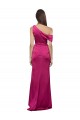 Stretch Satin A-Line Long Sleeveless Fuchsia Prom Dresses Glasgow