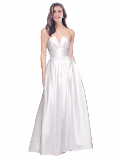 Stretch Satin A-Line Long Sleeveless Low Back Formal Evening Gown / Prom Dress / Bridesmaid Dress Glasgow