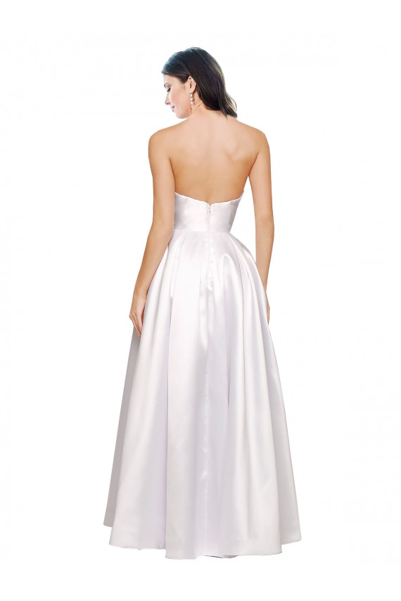 Stretch Satin A-Line Long Sleeveless Low Back Formal Evening Gown / Prom Dress / Bridesmaid Dress Glasgow