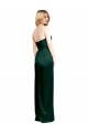 Stretch Satin A-Line Long Sleeveless Side Slit Prom Dresses Glasgow