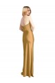Stretch Satin A-Line Sleeveless Gold Formal Evening Gown / Prom Dress / Bridesmaid Dress Glasgow