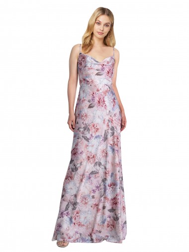 Stretch Satin & Floral A-Line Long Sleeveless Formal Evening Gown / Bridesmaid Dress Glasgow