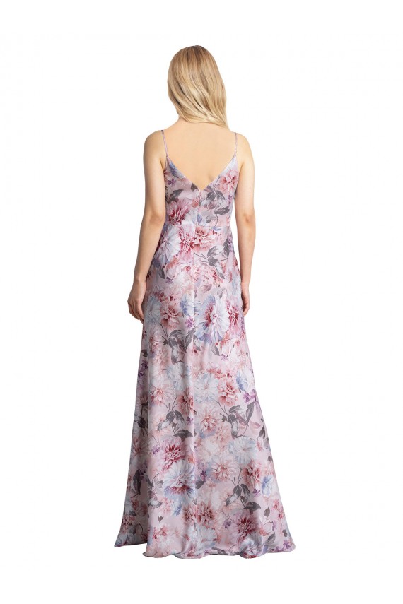 Stretch Satin & Floral A-Line Long Sleeveless Formal Evening Gown / Bridesmaid Dress Glasgow