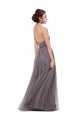 Tulle A-Line Long Sleeveless Spaghetti Straps V-Back Bridesmaid Dresses Glasgow