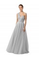Tulle A-Line Long Sleeveless Silver Bridesmaid Gown Glasgow