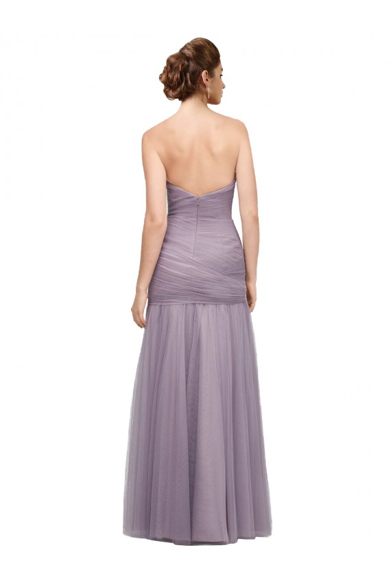 Tulle Mermaid Long Sleeveless Heather Bridesmaid Dresses Glasgow