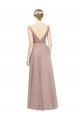 Soft Tulle A-Line Long V-Neck Sleeveless Bridesmaid Dress Glasgow