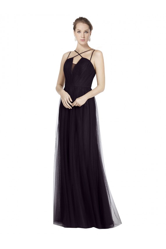 Soft Tulle A-Line Long Sleeveless Bridesmaid Gown Glasgow