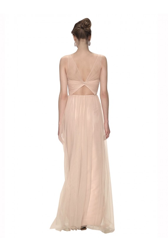 Tulle Sheath Long Sleeveless Bridesmaid Dress Glasgow