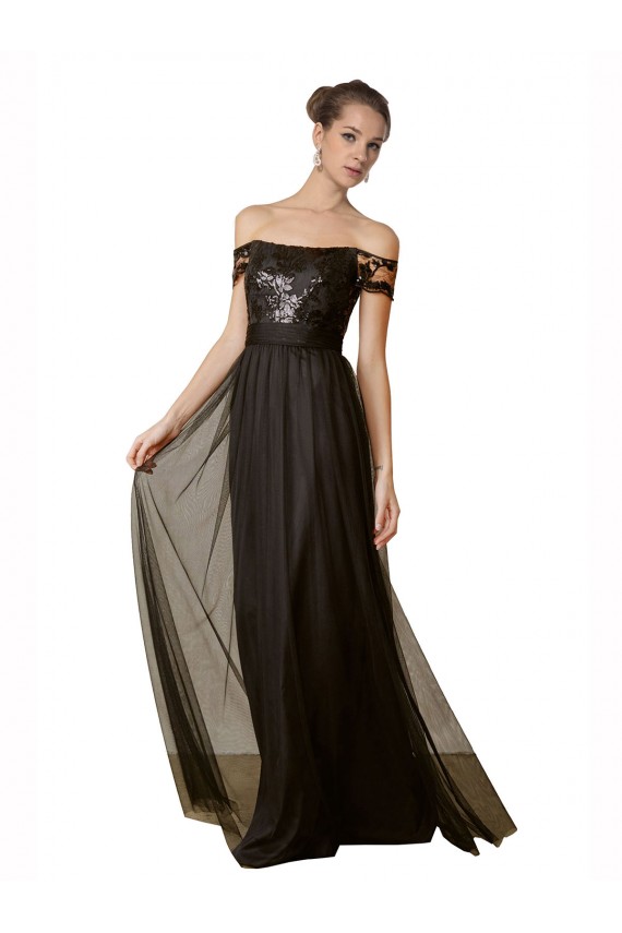 Tulle & Sequin A-Line Long Sleeveless Bridesmaid Dress Glasgow