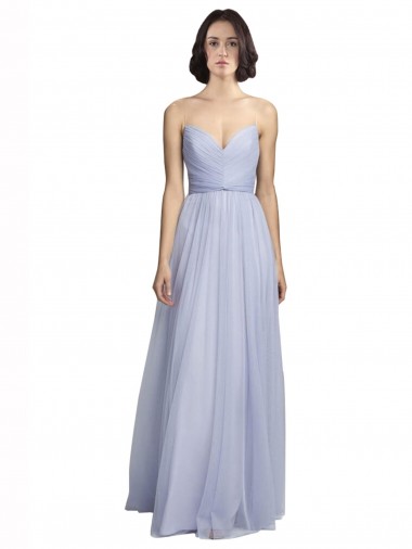 Tulle A-Line Long Sleeveless Lilac Bridesmaid Dress Glasgow