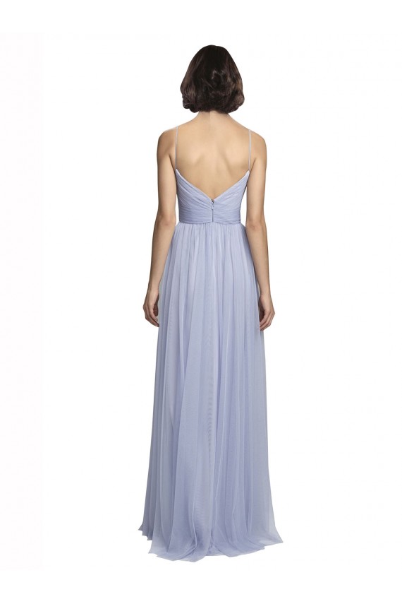 Tulle A-Line Long Sleeveless Lilac Bridesmaid Dress Glasgow