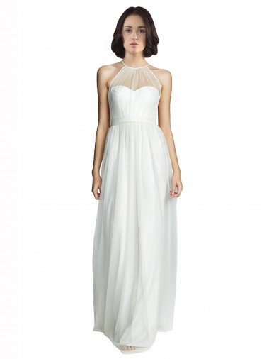 Tulle A-Line Long Sleeveless Bridesmaid Dress Glasgow