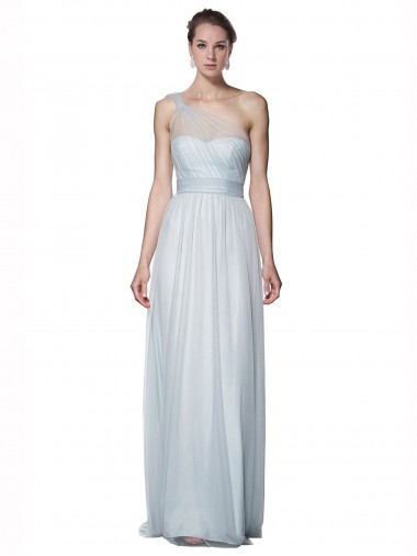 Tulle A-Line Long Sleeveless Mist Bridesmaid Dress Glasgow