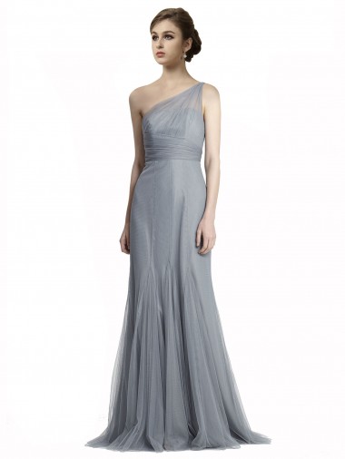 Tulle Mermaid Mermaid Sleeveless Slate Grey Bridesmaid Dress Glasgow