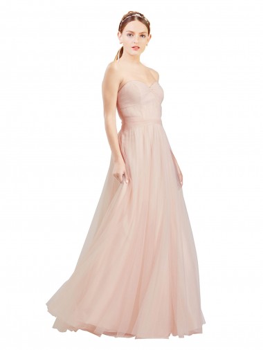 Tulle A-Line Long Sleeveless Open Back Semi Formal Dress / Bridesmaid Dress Glasgow