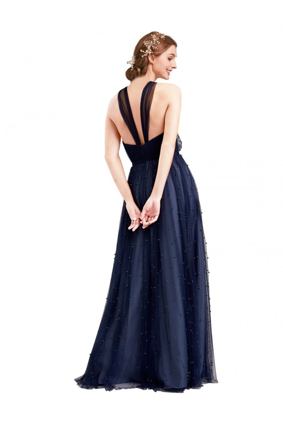 Soft Tulle A-Line Long Sleeveless Bridesmaid Dress / Evening Dress Glasgow