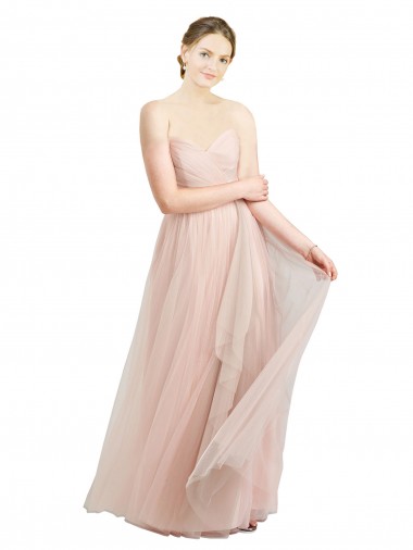 Tulle A-Line Long Sleeveless Pink Bridesmaid Dress / Evening Dress Glasgow